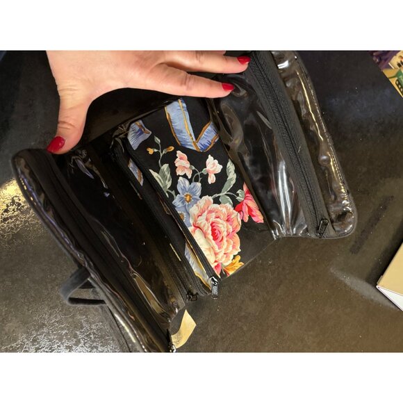 Designs on Travel Floral Tri Fold Travel Bag Pouch Make Up Toiletry Jewelry - Picture 3 of 5